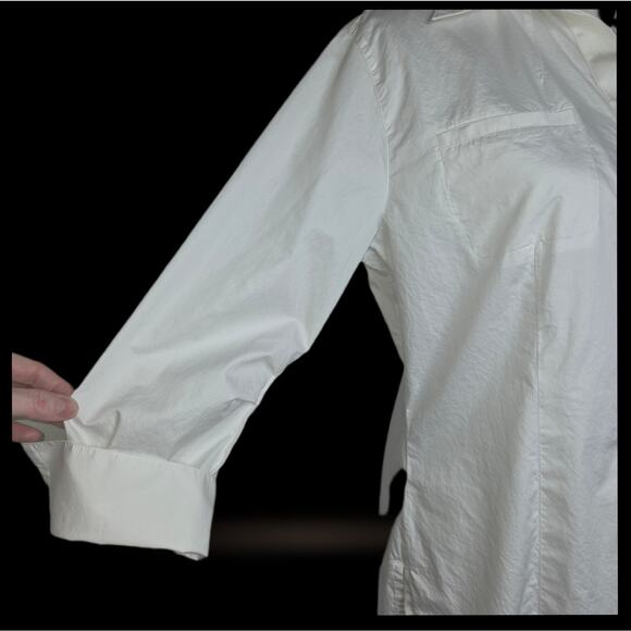 CAbi Style 352 Button Down French Cuff Tunic Sz Large in White - Picture 4 of 9